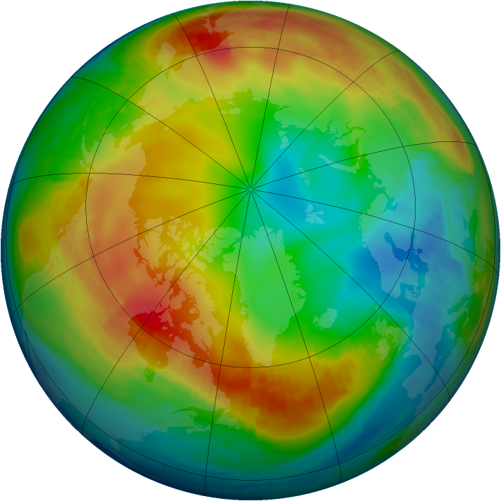 Arctic ozone map for 03 January 1998